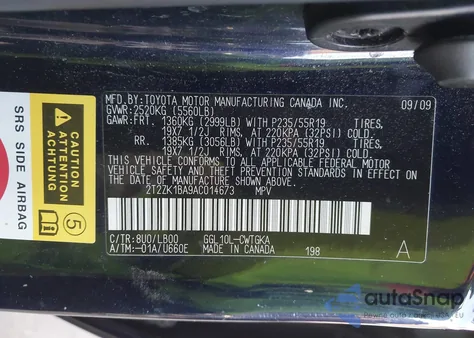 2010 Lexus Rx 350 z USA, uszkodzony, nr VIN 2T2ZK1BA9AC014673